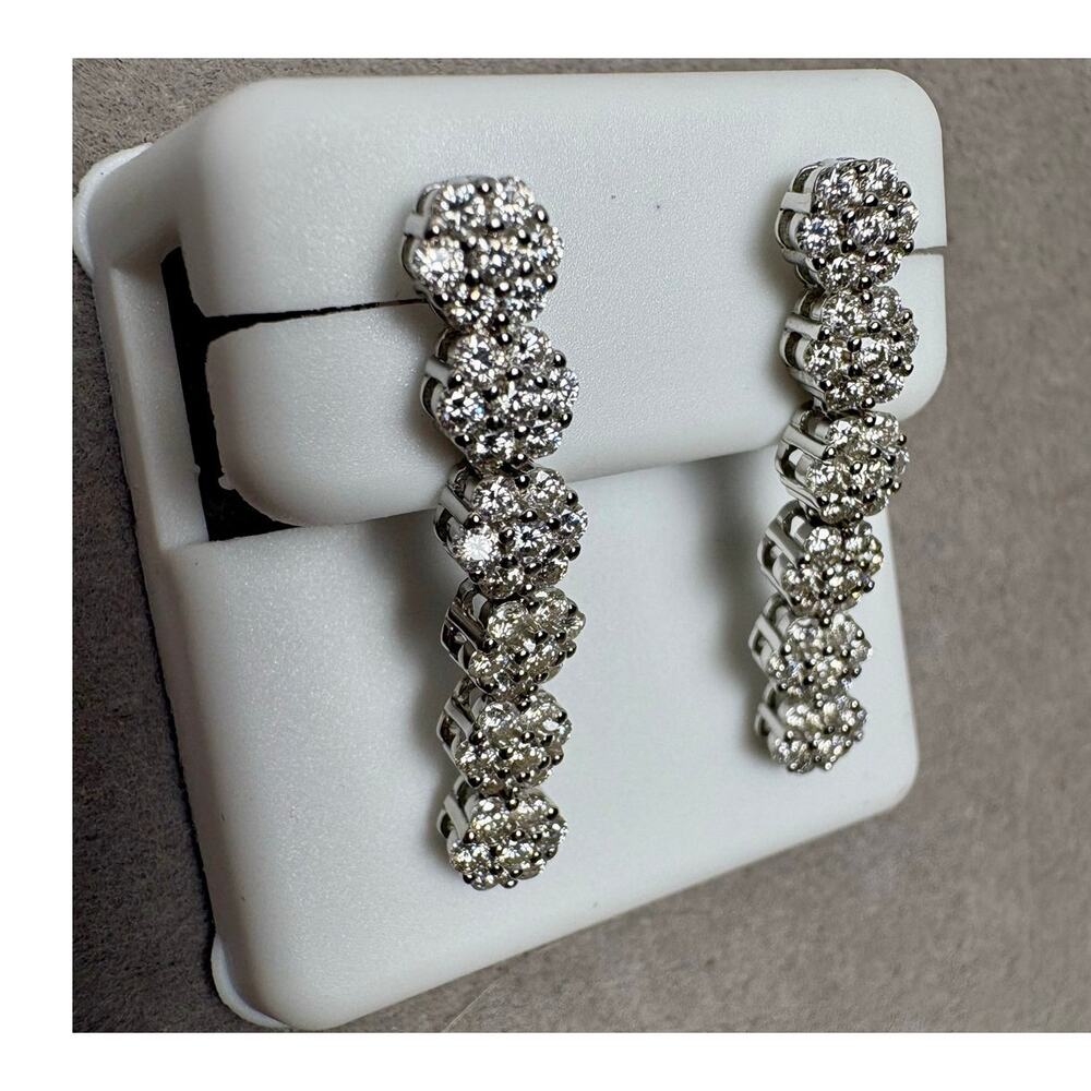 Sparkling 1.5CTW Moissanite Honeycomb Dangle Earrings NWT